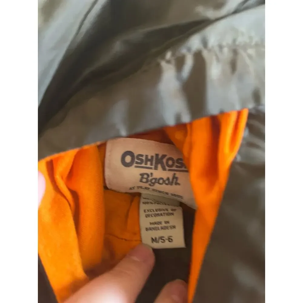 Oshkosh B’Gosh  Brown Orange White Windbreaker Rain Jacket Kids Sz: M
